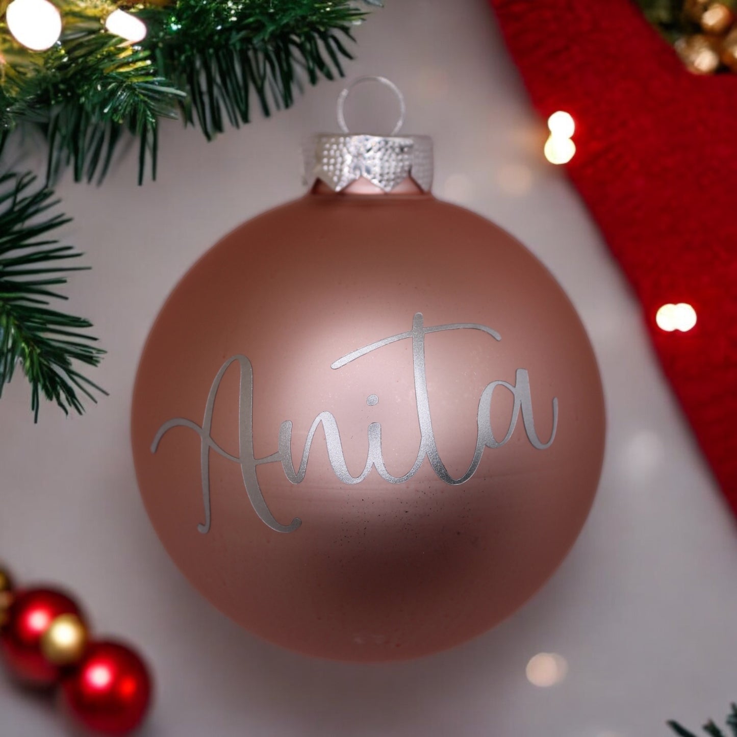 Pallina di Natale Rosa personalizzata
