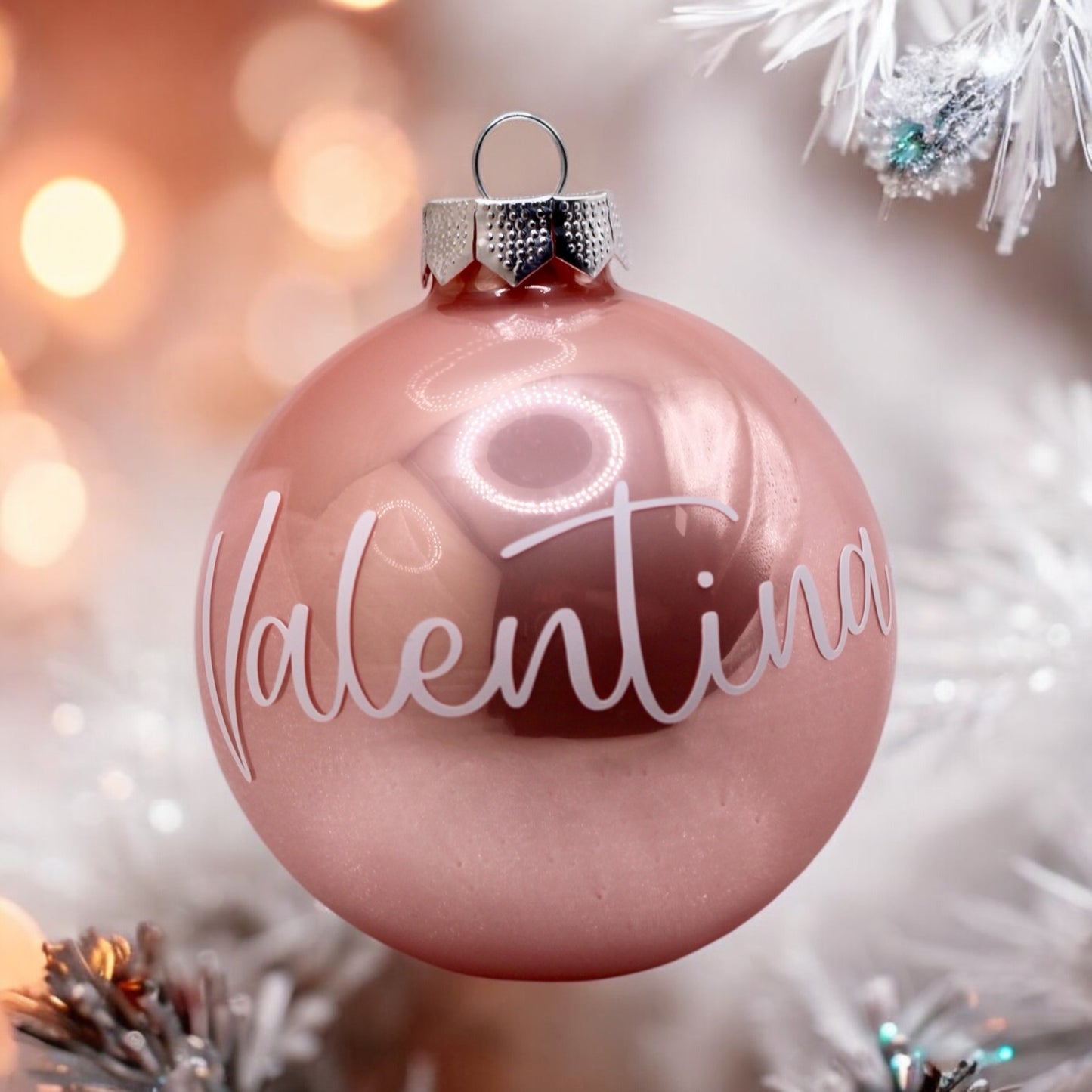 Pallina di Natale Rosa personalizzata