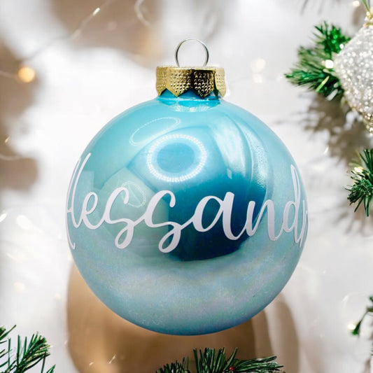 Pallina di Natale Azzurra personalizzata