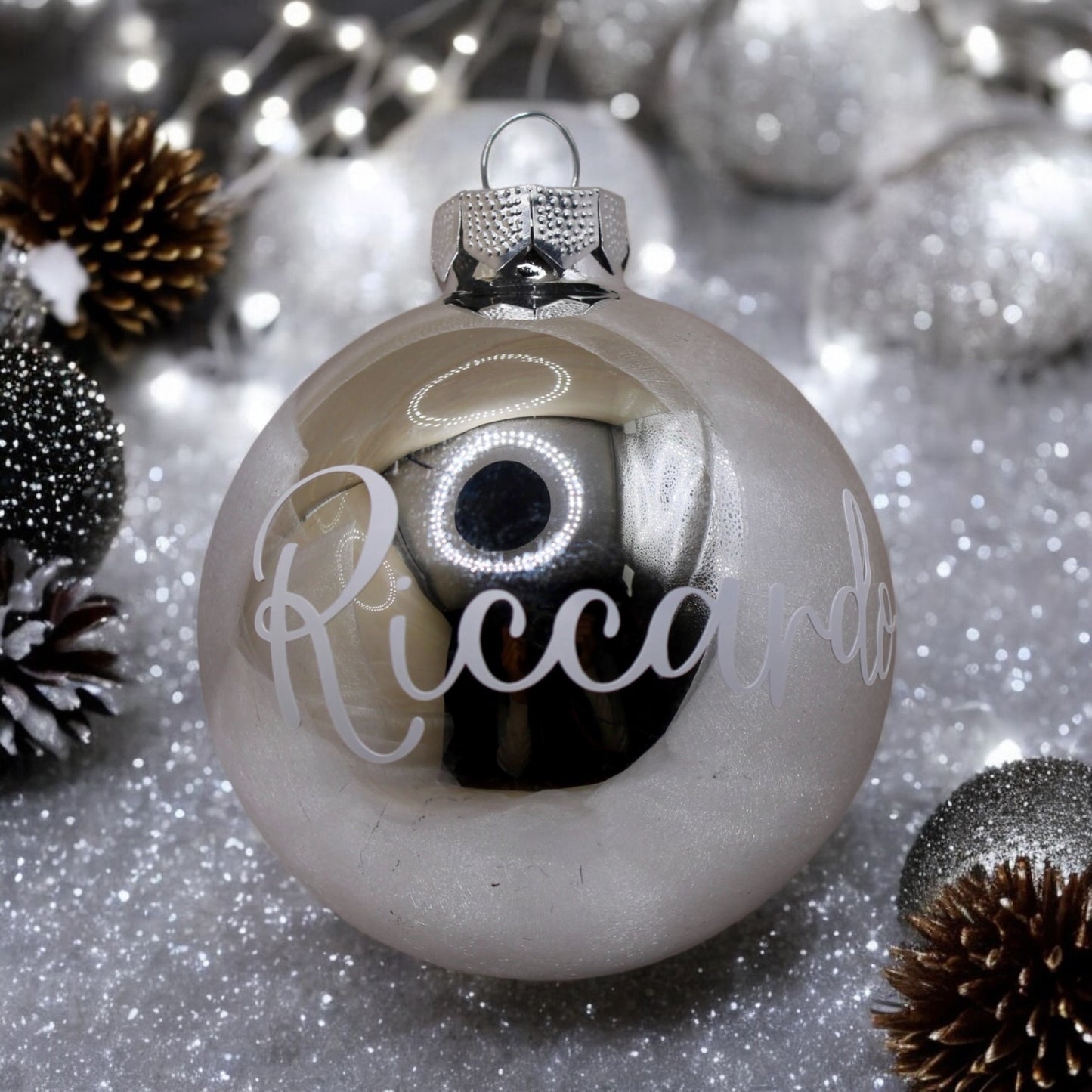 Pallina di Natale Argento personalizzata